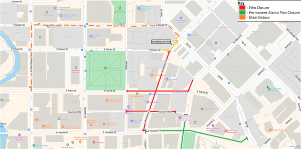 Film Closure & Detour Map