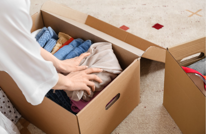 A woman organizing her home