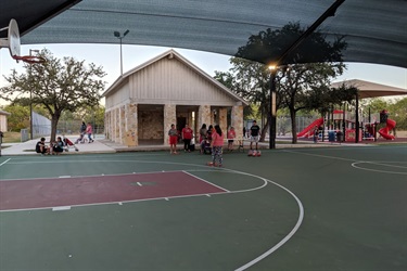 Covered basketball court