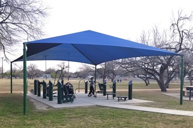 Outdoor covered fitness equipment