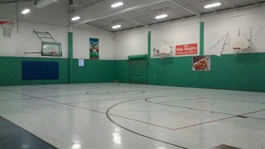 Indoor basketball court.