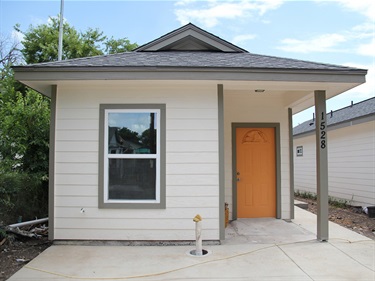 Designed by Our Casas Residents Council, Inc., The Santiago is a 675 square foot ADU that features one bedroom, one bathroom and a kitchen/dining area.