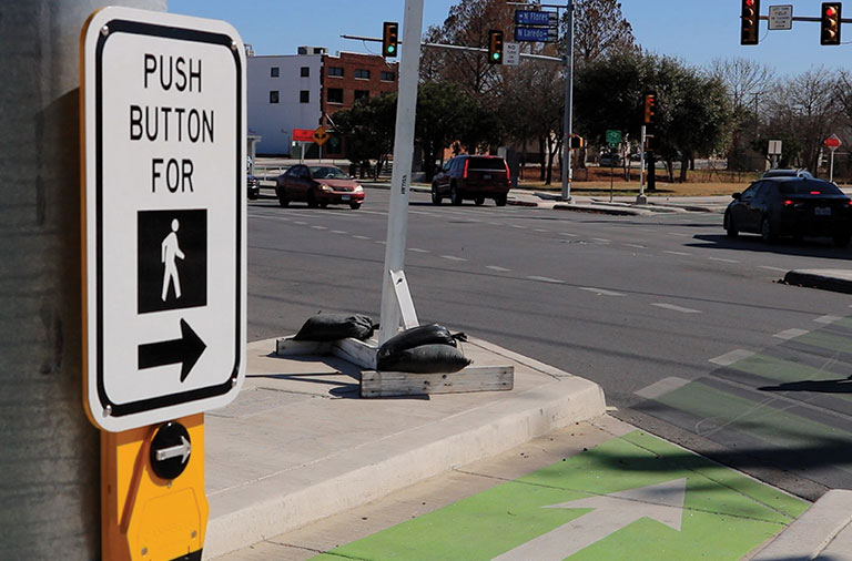 Push button for crosswalk